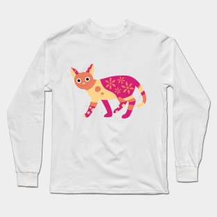 Cute Cat Multicolor Long Sleeve T-Shirt